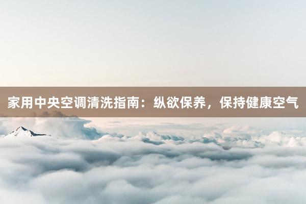 家用中央空调清洗指南：纵欲保养，保持健康空气